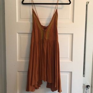 Burnt orange flowy dress